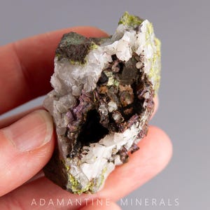 Native Copper with Tenorite Coating and Quartz Crystals, from the Keweenaw Peninsula