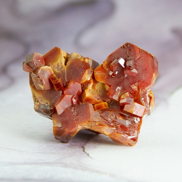 Vanadinite Floater Crystal Cluster,  Vibrant Red-Orange Vanadinite Specimen with Beautiful Arrangement