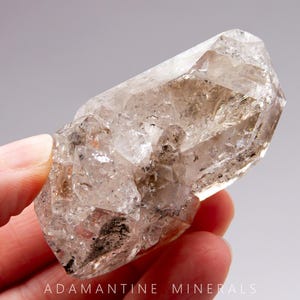 Large Herkimer Diamond Cluster with Smoky Color, Collector&#39;s Double Terminated Quartz Specimen from Herkimer County, New York, 61 mm
