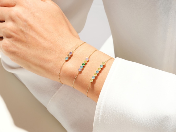 Mother's Family Bezel-Set Cuff Bracelet Mother's Family Bezel-Set Cuff Bracelet