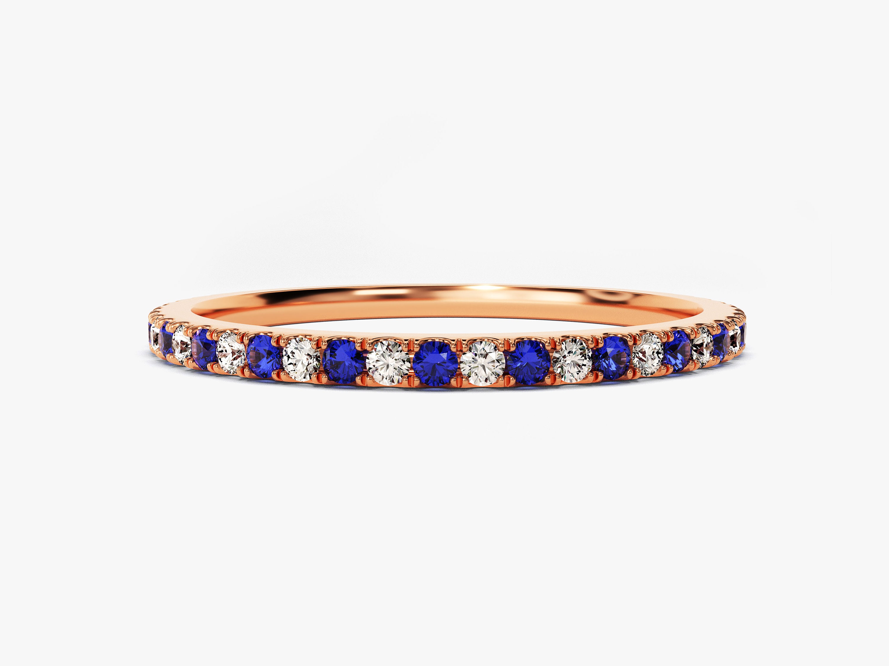 14k Solid Gold Alternating Birthstone Eternity Ring / Full - Etsy