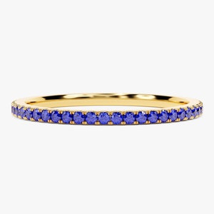 14k Solid Gold Birthstone Eternity Ring / Full Eternity Stackable ...