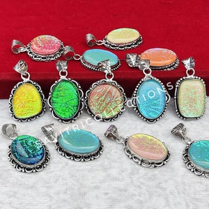 Dichroic glass pendants wholesale hot sale