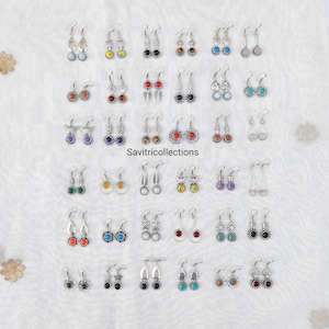 Handmade Gemstone 925 Silver Plated Earrings: Boho Hippie Style, Wholesale