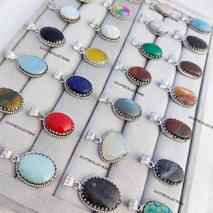 Assorted Gemstone Wholesale Pendants Mixed Gemstone Pendant Lot Mix Shape Pendants Crystal Pendant Handmade Boho Jewelry Bulk Jewelry Sale