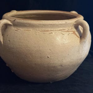 Antique European 4 Handled Earthenware Confit Pot