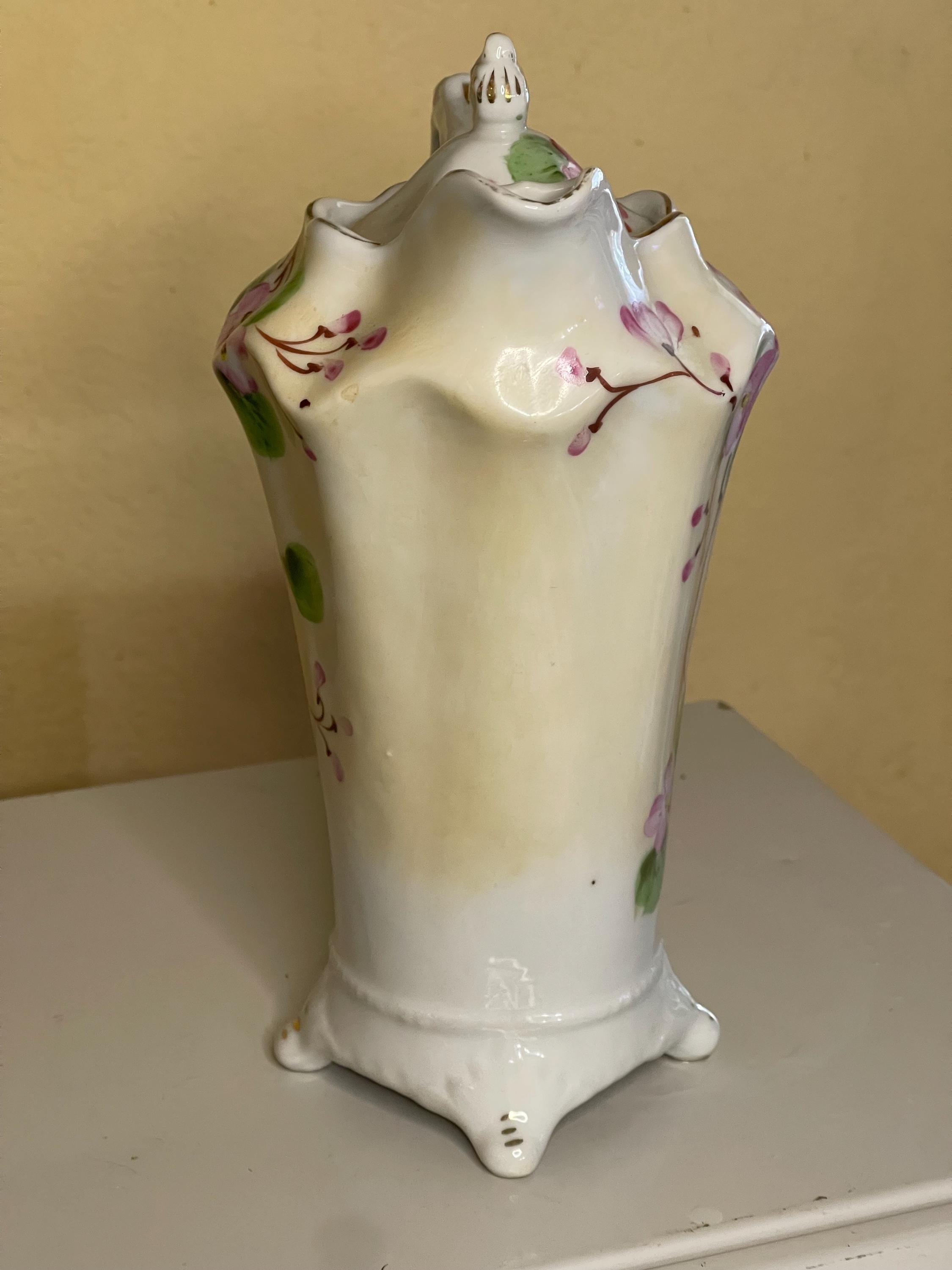 Antique Japanese Handpainted Porcelain Chocolate Pot With Floral Design ...