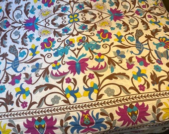 suzani Style India Cotton Bedspread / Sheet 92x81