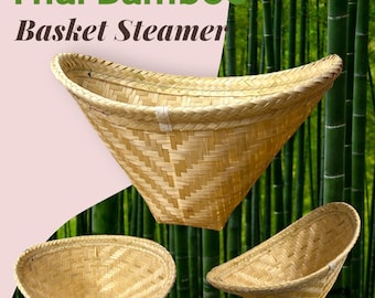 Authentic Handcrafted Thai Cooking with Our Bamboo Sticky  Glutinous Rice Steamer Large Basket Wing and Round Wicker Lid