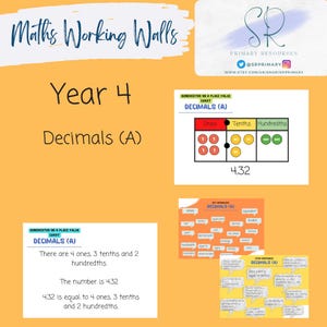 Mur de calcul mathématique de 4e année - nombres décimaux A