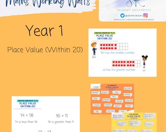 Mur de travail des mathématiques de l&#39;année 1 - Valeur de position dans les 20
