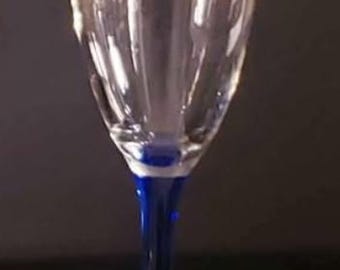 Champagne Flute Glass - Blue Stem