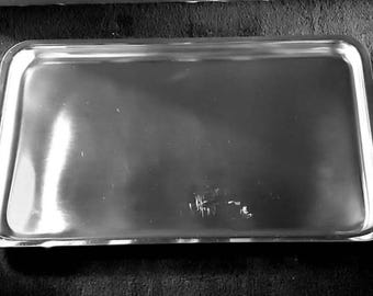 Vintage 1960&#39;s &quot;Cultura Sweden&quot; Stainless Steel / Teak Wood Serving Tray
