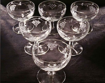 Vintage 1960&#39;s Glass Desert Bowls (Set of 6)