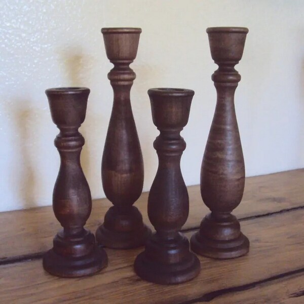 Wood Candle Sticks Etsy