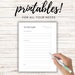 Minimalist to Do List Printable, Lined Paper Printable, Square Grid ...