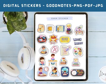 Exam Stickers, School Planner Stickers, Kids School Digital Stickers, Study Plan Stickers, Exam Stickers Planner for Kids