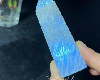 Natural Blue Moonstone Sunstone Tower Stunning Moonstone Point Crystal Gift