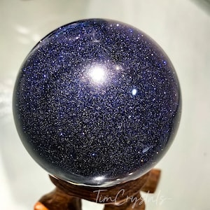 AAA Polished Blue Goldstone Sphere Flash Blue Sandstone Gemstone Ball