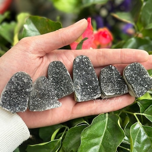 Natural Mini Black Galaxy Amethyst Freeform, Sparkling Cute Black Amethyst Geode, Crystal Decor, Small display