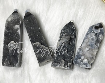 Natural Sphalerite Druzy Tower Sphalerite Crystal Point, Sphalerite Obelisk