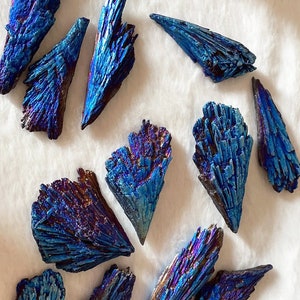 Natural Aura Peacock Kyanite Crystal- Rainbow Titanium Kyanite Fan Crystal Angel Wing, Kyanite Specimen, Crystal gift