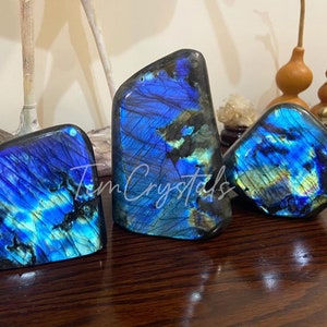 150G-1400G Natural Labradorite Freeform Specimen, Standing Polished Labradorite, Crystal Mineral, Crystal Healing, Crystal Home Decor