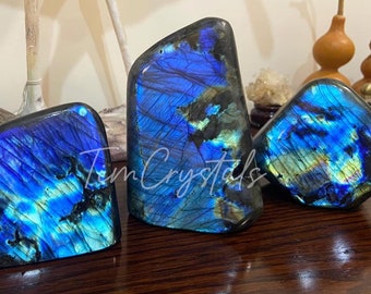 150G-1400G Natural Labradorite Freeform Specimen, Standing Polished Labradorite, Crystal Mineral, Crystal Healing, Crystal Home Decor
