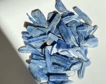 Cianita azul natural en bruto, piedra de hoja de cianita azul, cristales curativos