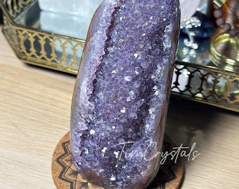 Geodo de Ametista Bruta Natural, Drusa de Ametista, Decoração de Cristal
