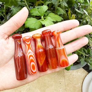 Natural Red Agate Filter Tips, Handmade  Crystal Cigarettes Filter For 8mm Diameter Holder 1PC