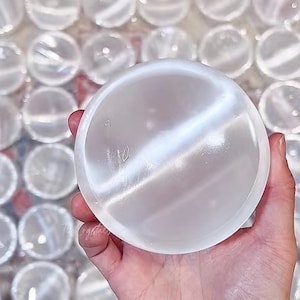 Selenitschale, runde Selenitschale, Selenitcharginplatte, Kristallgeschenk