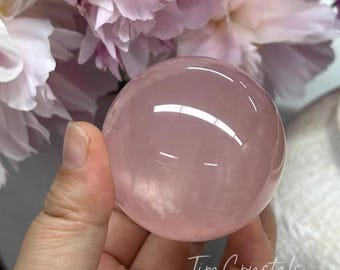 Esfera de Quartzo Rosa Natural, Cristal de Quartzo Rosa, Energia, 5 cm