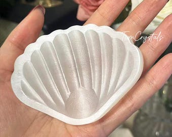 Concha de Selenita Natural para Limpeza Energética e Cura Reiki 3,5"