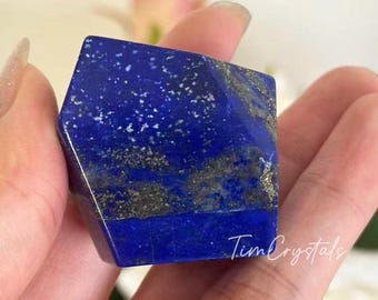 Lápis-lazúli natural polido, cristal de lápis-lazúli de formato livre, 1 peça.