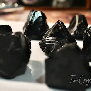 Natural Raw Black Obsidian Chunk Black Obsidian Crystal Stone Healing Crystal Strong Psychic Tool