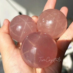Natural Star Rose Quartz Sphere Rose Quartz Orb Collection Home Decoration 1PC