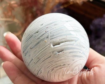 Esfera de Ágata Crazy Lace Mexicana Branca Natural