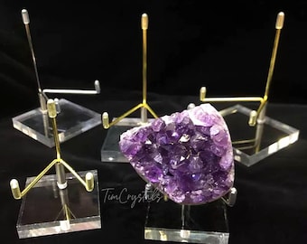 Soporte de exhibición cuadrado de acrílico con base ajustable para minerales de cristal, regalos especiales