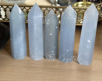Torre de Cristal Angelita Azul, Ponta de Obelisco de Quartzo Angelita (1 unidade)