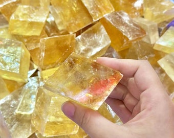 Natural Honey Calcite Crystal Yellow Calcite Optical Calcite Minerals