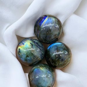 Gemstone Labradorite Sphere Natural Multi Flashing Healing Crystal Ball.