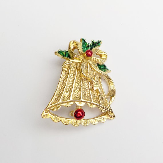 Vintage Christmas Bell Metal Gerrys Brooch Pin