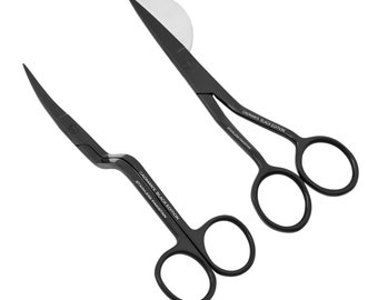 Set of Applique Embroidery Scissor Duckbill Machine Embroidery Scissors Dress making Scissors Black Edition CADMAN