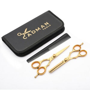 Coupe de cheveux, ciseaux clairsemés Cisailles Salon de coiffure Kit de barbier professionnel