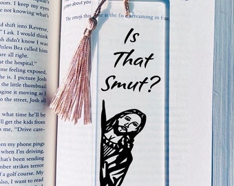 Corner Peeking Jesus Is That Smut? Bookmark With Tassel Judging Jesus Spicy Bookmarks Cute Bookmark Stfuattdlagg Booktok Bookmark Funny