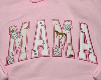 Custom Keepsake Sweatshirt with Baby Clothes Embroidery – Personalized Mama Gift