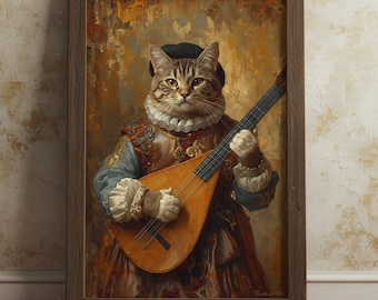Custom Royal Cat Portrait, Renaissance Pet Art, Personalized Gift