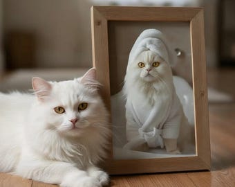 Personalisiertes Haustier Portrait, lustiges Tier Portrait, Einzigartiges Geschenk für Tierliebhaber