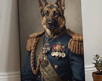 Custom Admiral Dog Portrait from Photo, Funny Naval Commander Dog Painting, Personalized Dog Art Print, Custom Dog Portrait, Admiral Dog Art